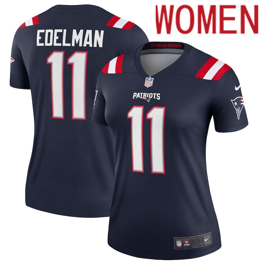 Women New England Patriots #11 Julian Edelman Nike Navy Legend NFL Jersey